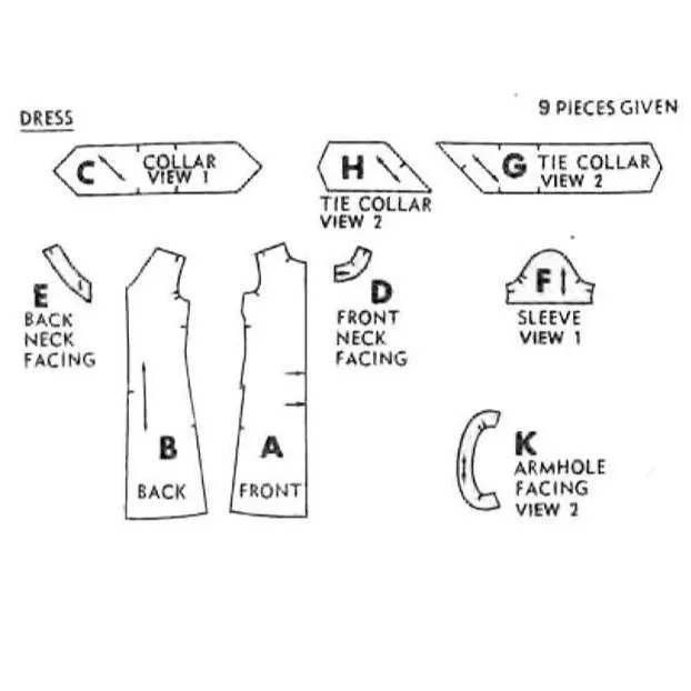 1960s Pattern: Mod A-Line, V-Back, Jiffy Dress 'Easy to Sew' - Multi-sizes
