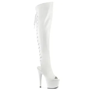 ADORE-3019 Pleaser White Faux Leather Sexy Platform Shoes (Pole Dancing Heels)