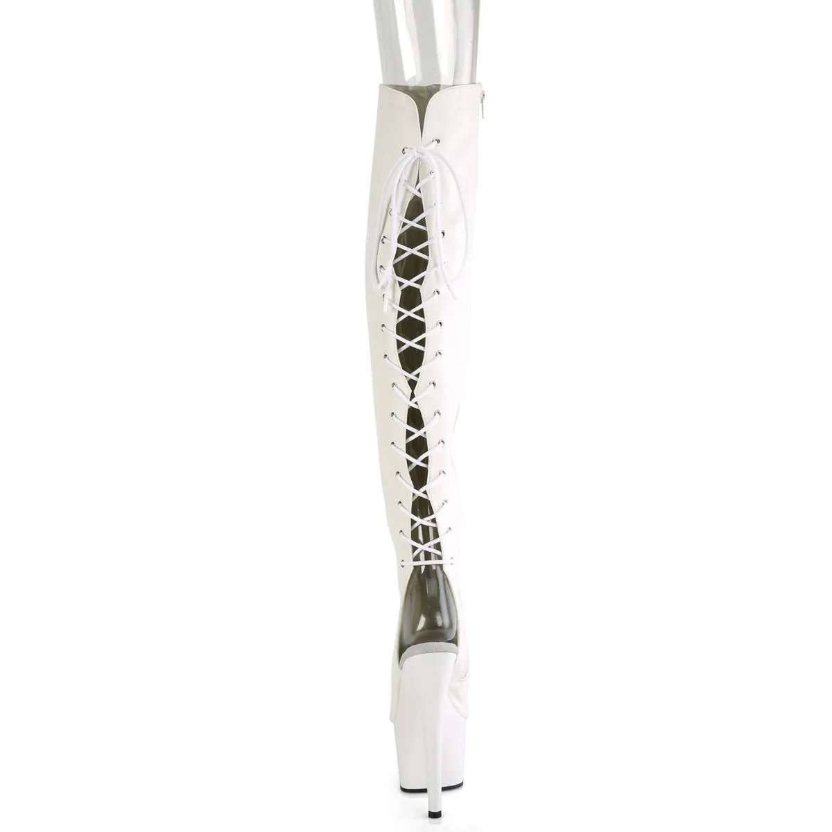 ADORE-3019 Pleaser White Faux Leather Sexy Platform Shoes (Pole Dancing Heels)