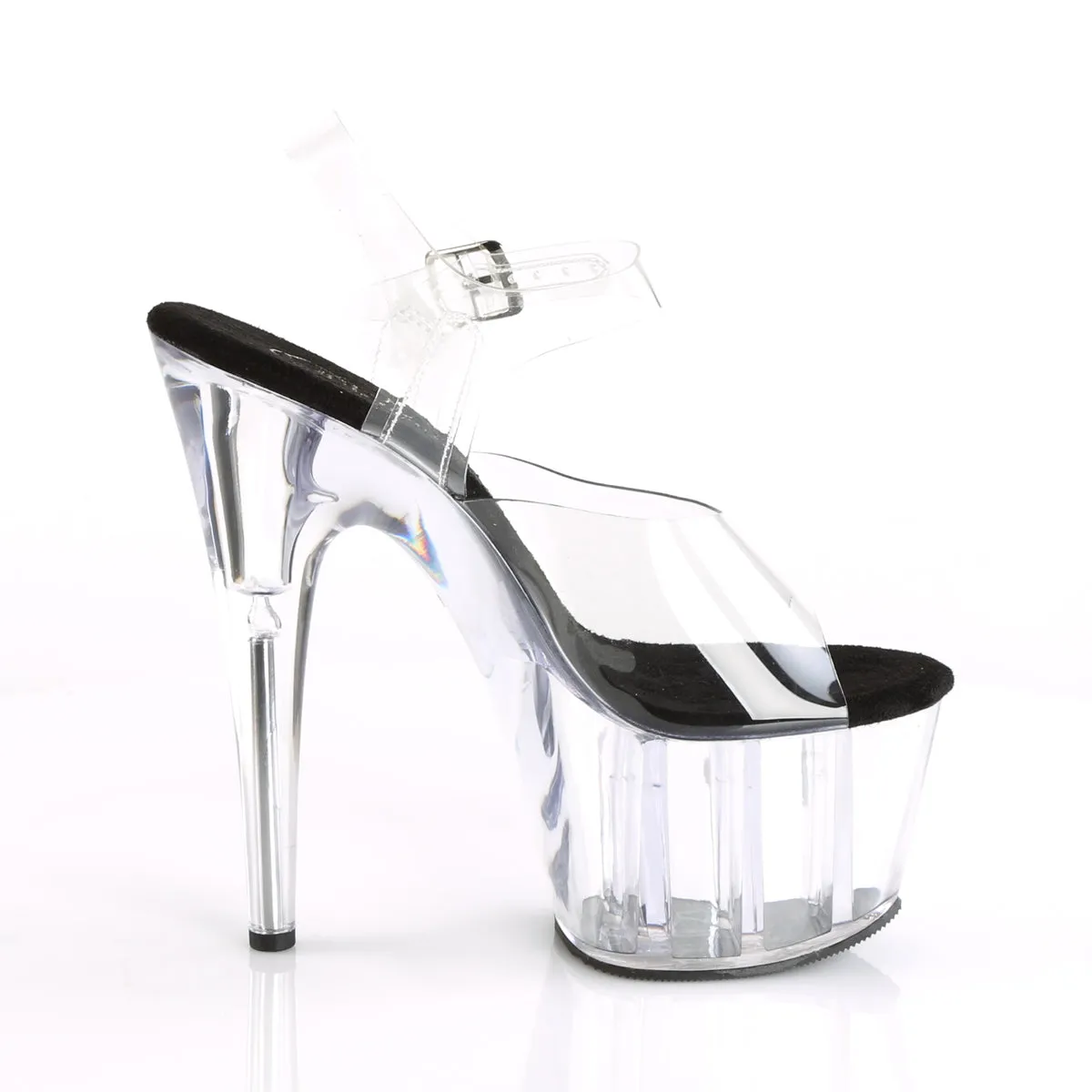 ADORE-708 Pleaser Clear/Black Sexy Platform Shoes (Pole Dancing Heels)