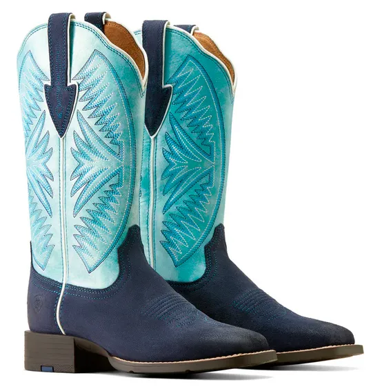 Ariat Women's Round Up Ruidoso Midnight - Marfa Roughout / Coastal Blue