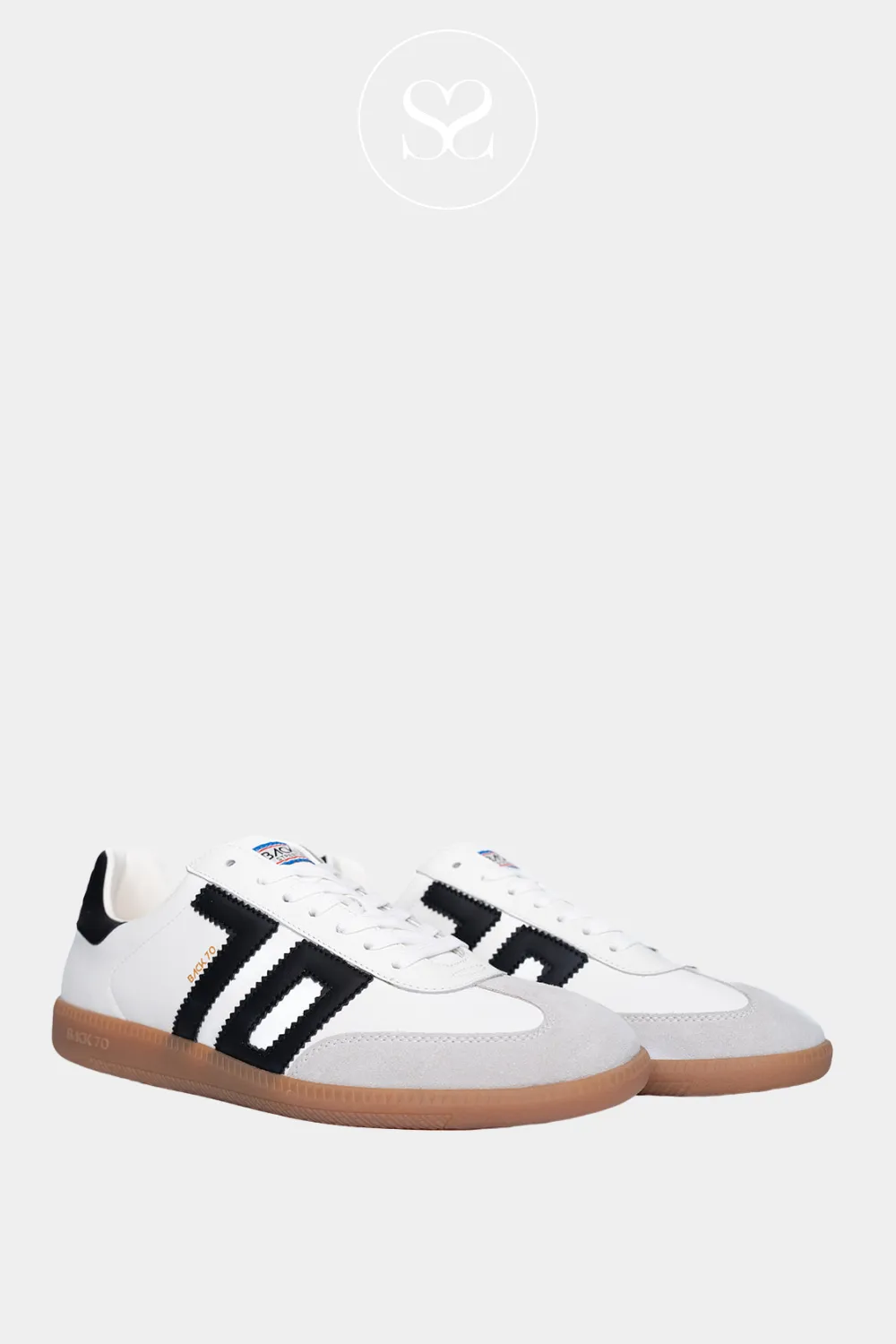 BACK 70 CLOUD BLACK AND WHITE LEATHER TRAINERS