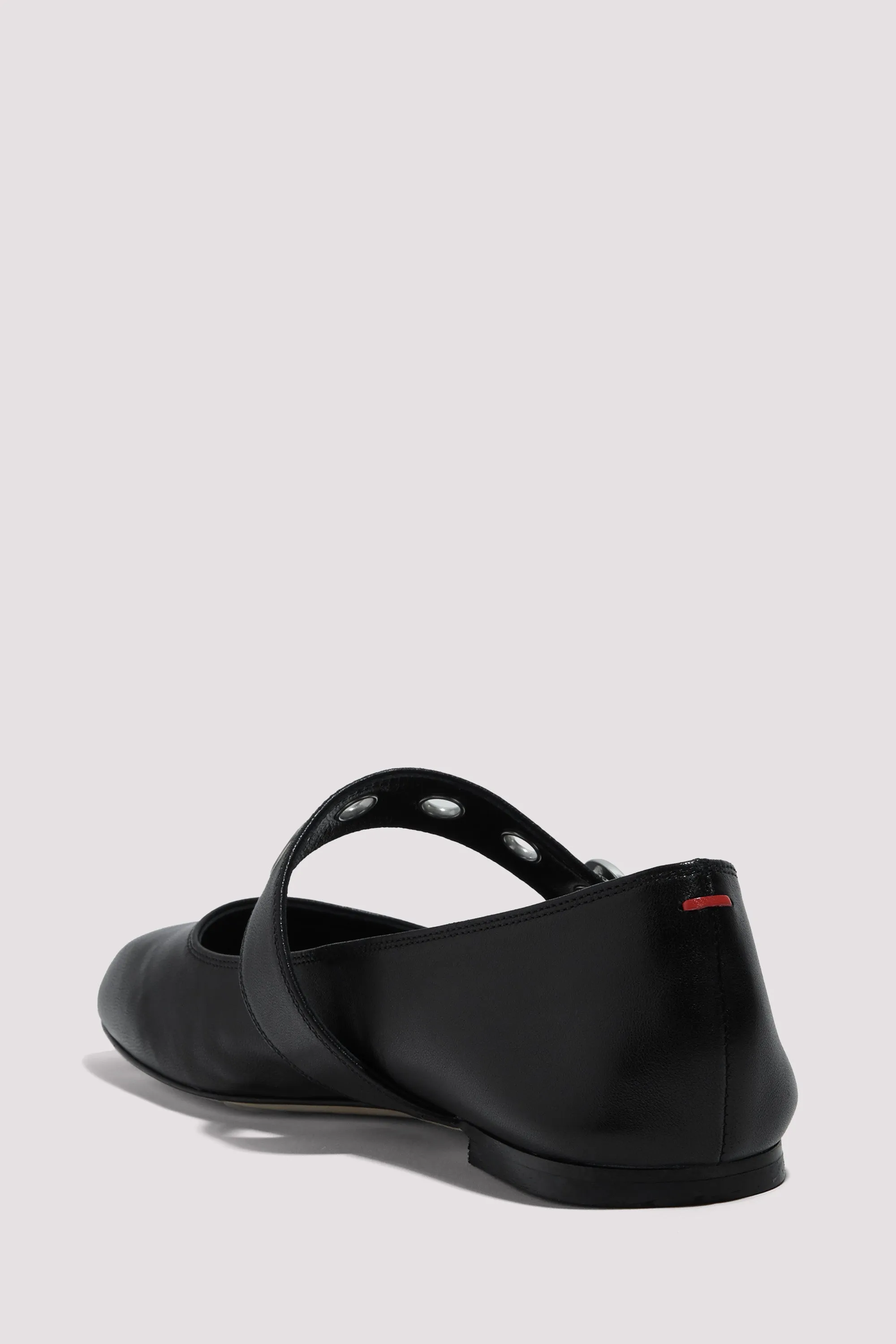 Black Uma Eyelet Nappa Leather Ballerina Pumps
