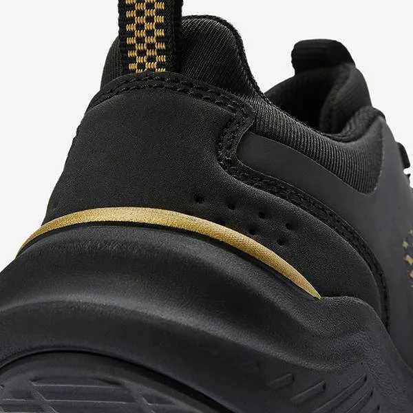 Black/Gold Elastic Lace Trainers (Older)