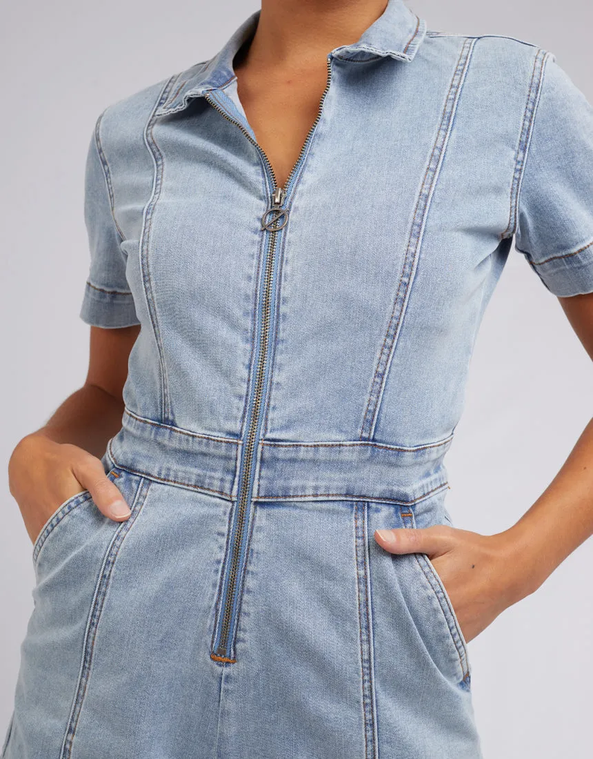 Boston Denim Playsuit Blue