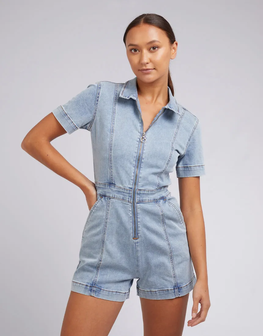 Boston Denim Playsuit Blue