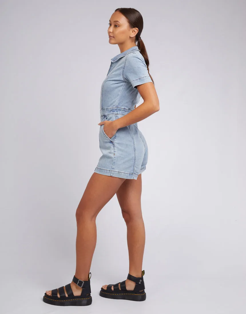 Boston Denim Playsuit Blue