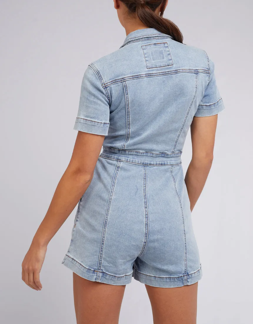 Boston Denim Playsuit Blue