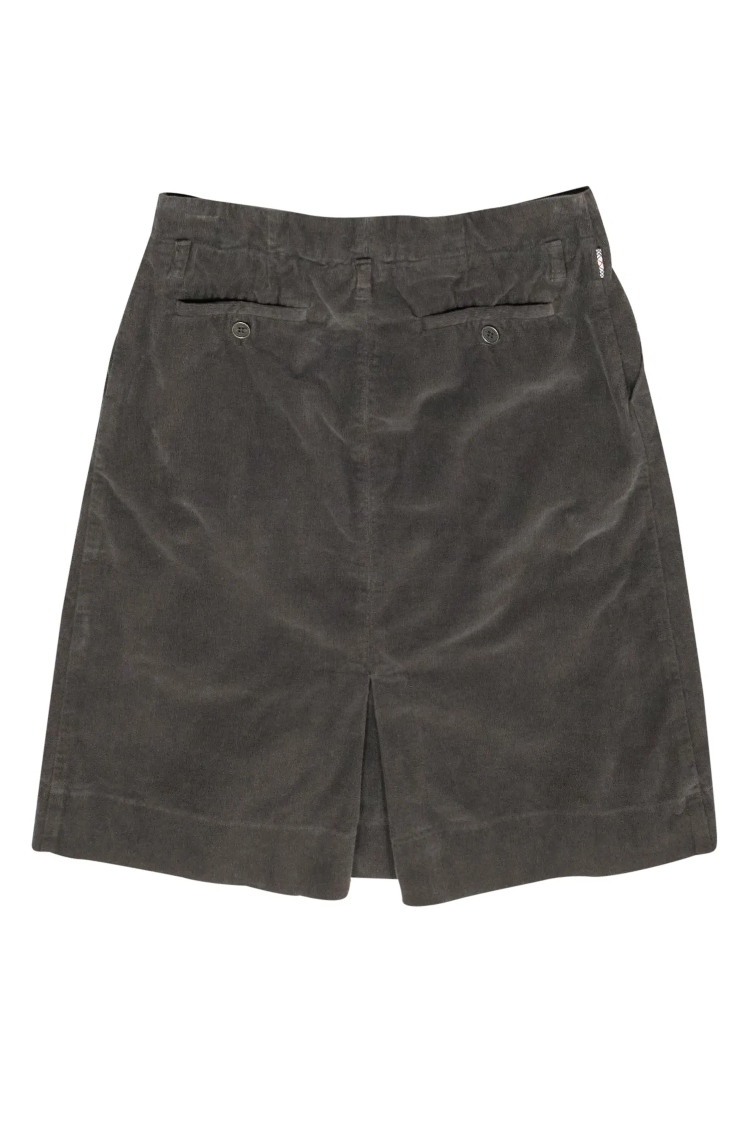 Burberry - Green Corduroy Pleated Knee Skirt Sz 4