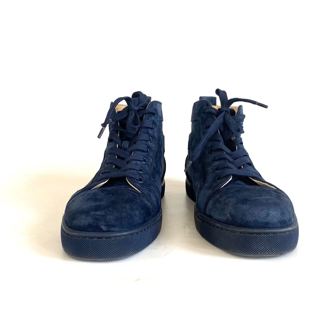 Christian Louboutin Navy Louis Flat Sneakers, , 42