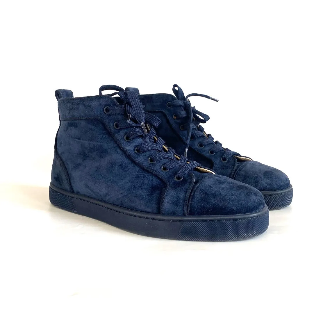Christian Louboutin Navy Louis Flat Sneakers, , 42