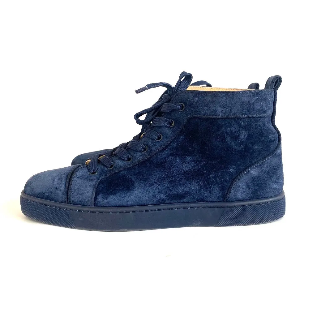 Christian Louboutin Navy Louis Flat Sneakers, , 42