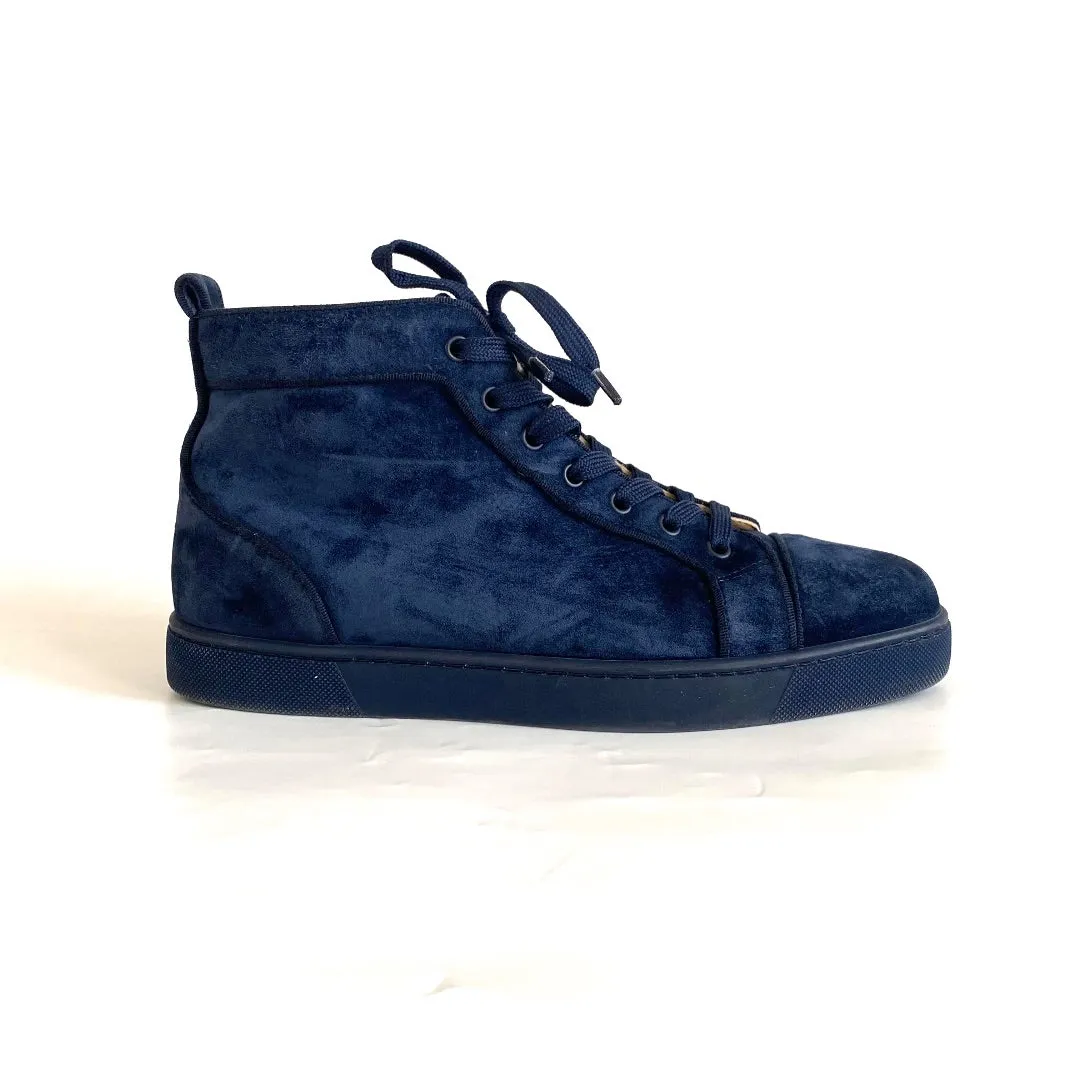 Christian Louboutin Navy Louis Flat Sneakers, , 42