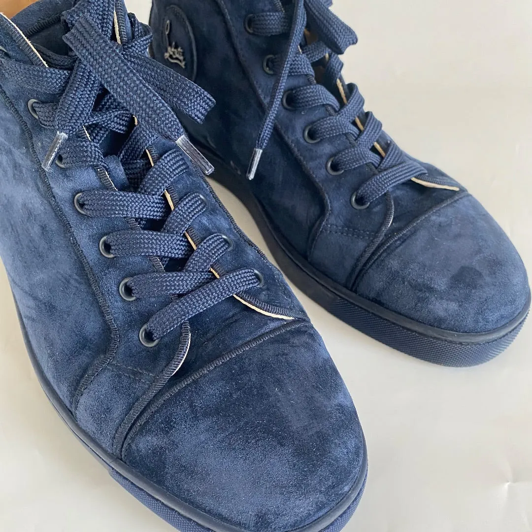 Christian Louboutin Navy Louis Flat Sneakers, , 42