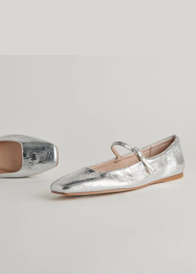 Dolce Vita Reyes Ballet Flat- Silver Distressed ***FINAL SALE***