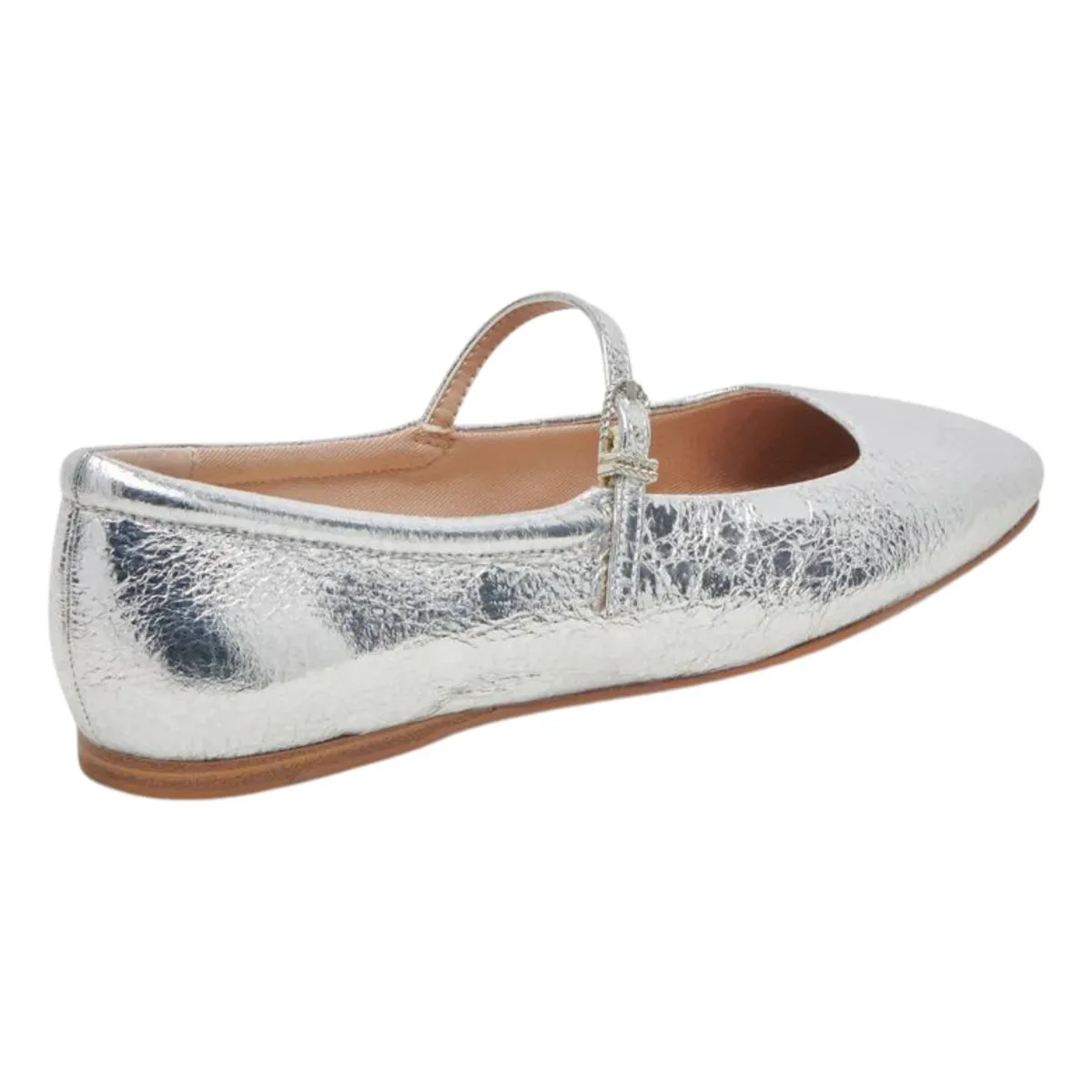 Dolce Vita Women's Reyes Ballet Flats Silver Distressed Leather