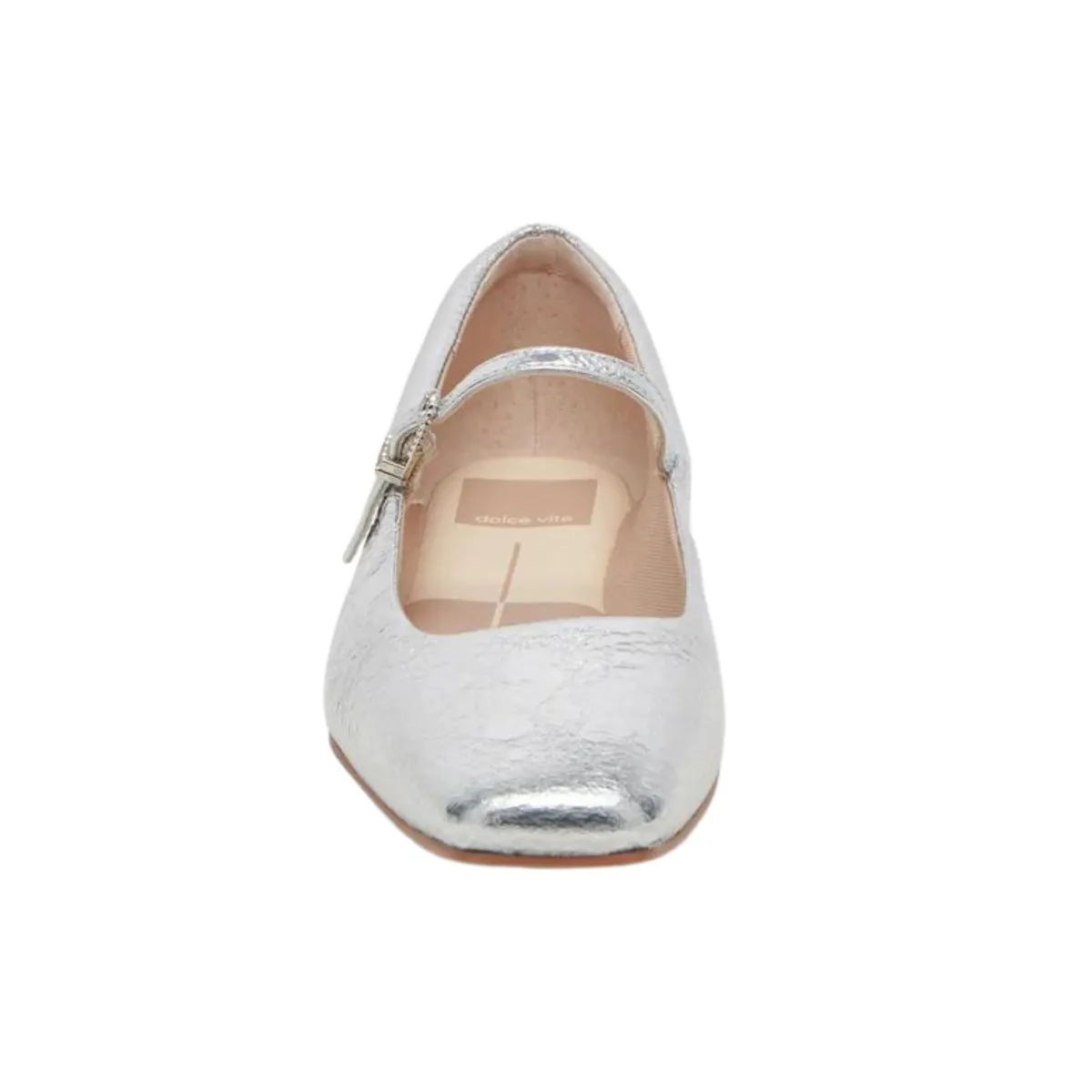Dolce Vita Women's Reyes Ballet Flats Silver Distressed Leather
