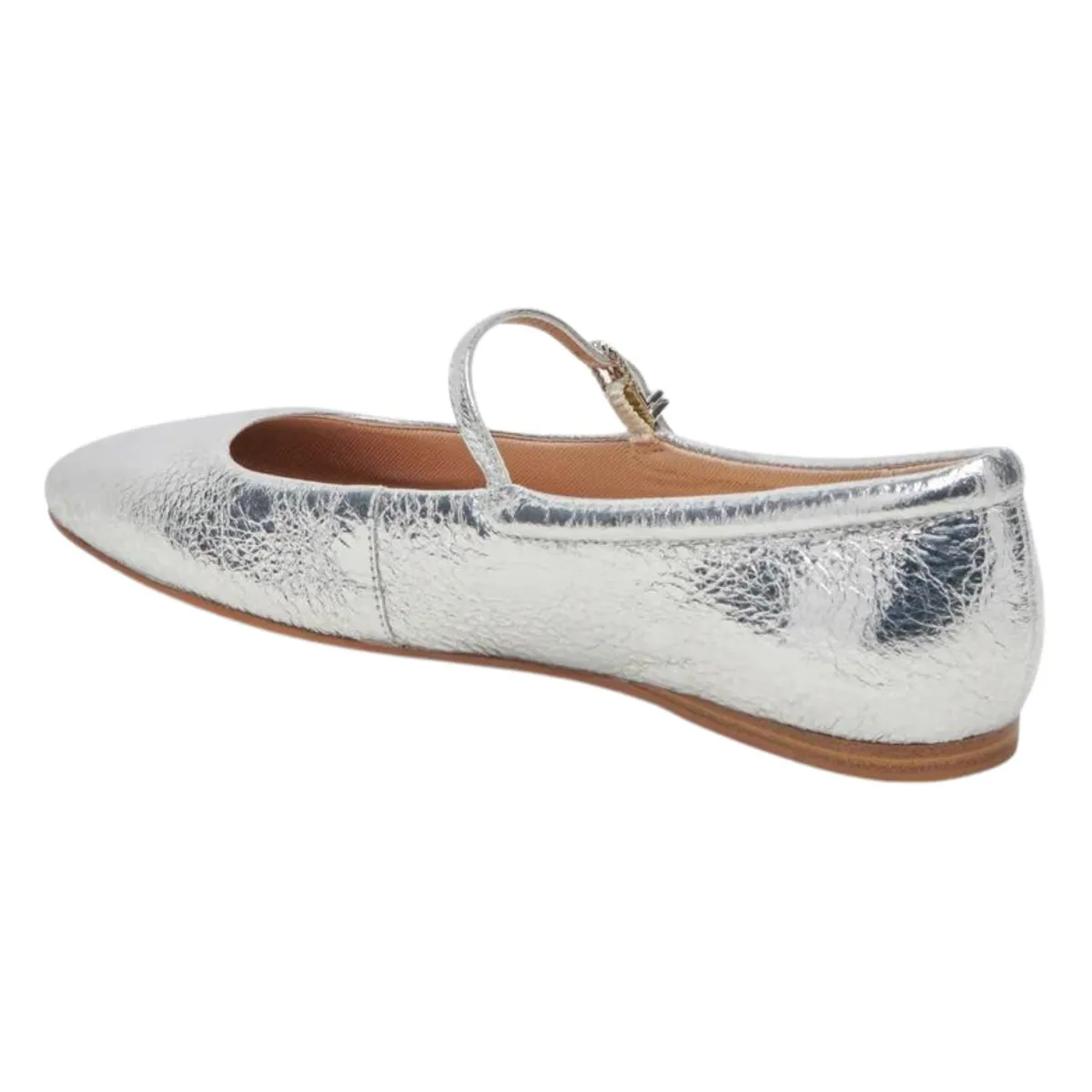 Dolce Vita Women's Reyes Ballet Flats Silver Distressed Leather