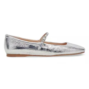 Dolce Vita Women's Reyes Ballet Flats Silver Distressed Leather