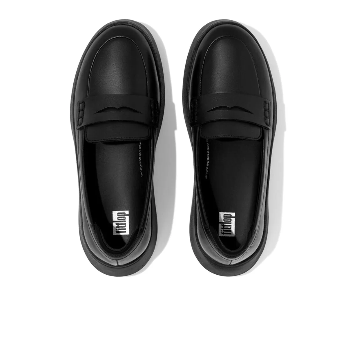 F-MODE Leather Flatform Penny Loafers