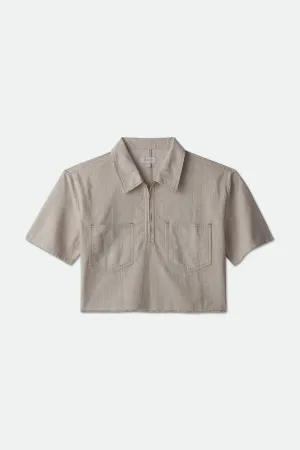 Hazel 1/2 Zip Woven - Khaki