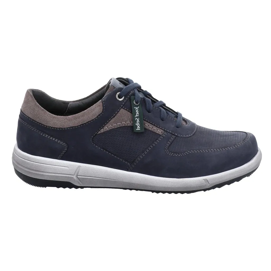 Josef Seibel Men's Enrico 01 Leather  Casual Shoes Trainers Indigo Blue