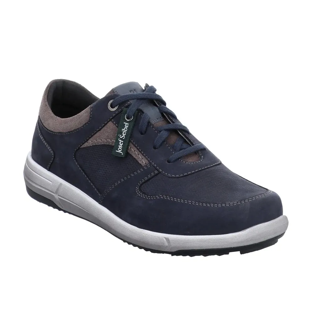 Josef Seibel Men's Enrico 01 Leather  Casual Shoes Trainers Indigo Blue
