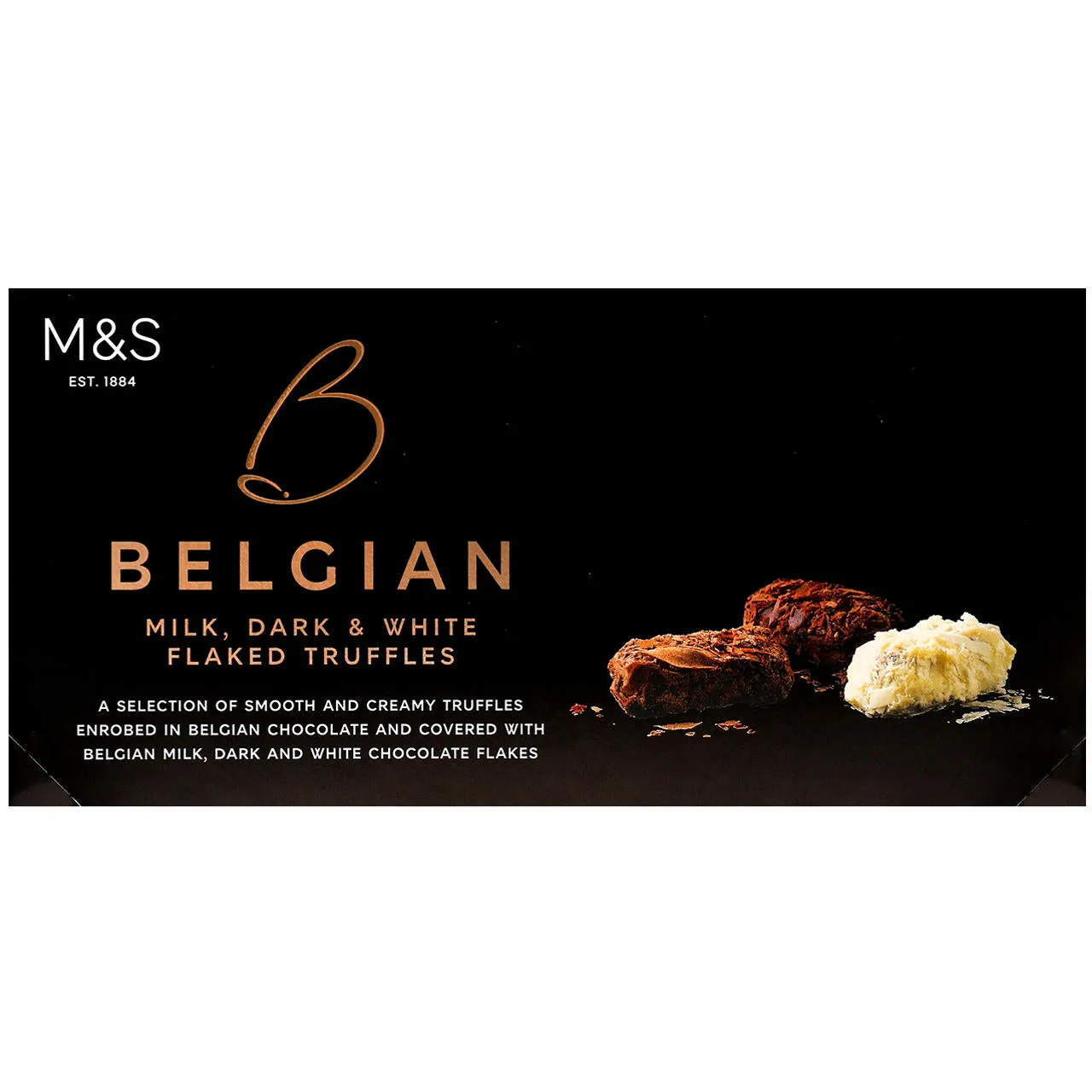 M&S Food Belgian Chocolatier Milk, Dark & White Flaked Truffles 200g