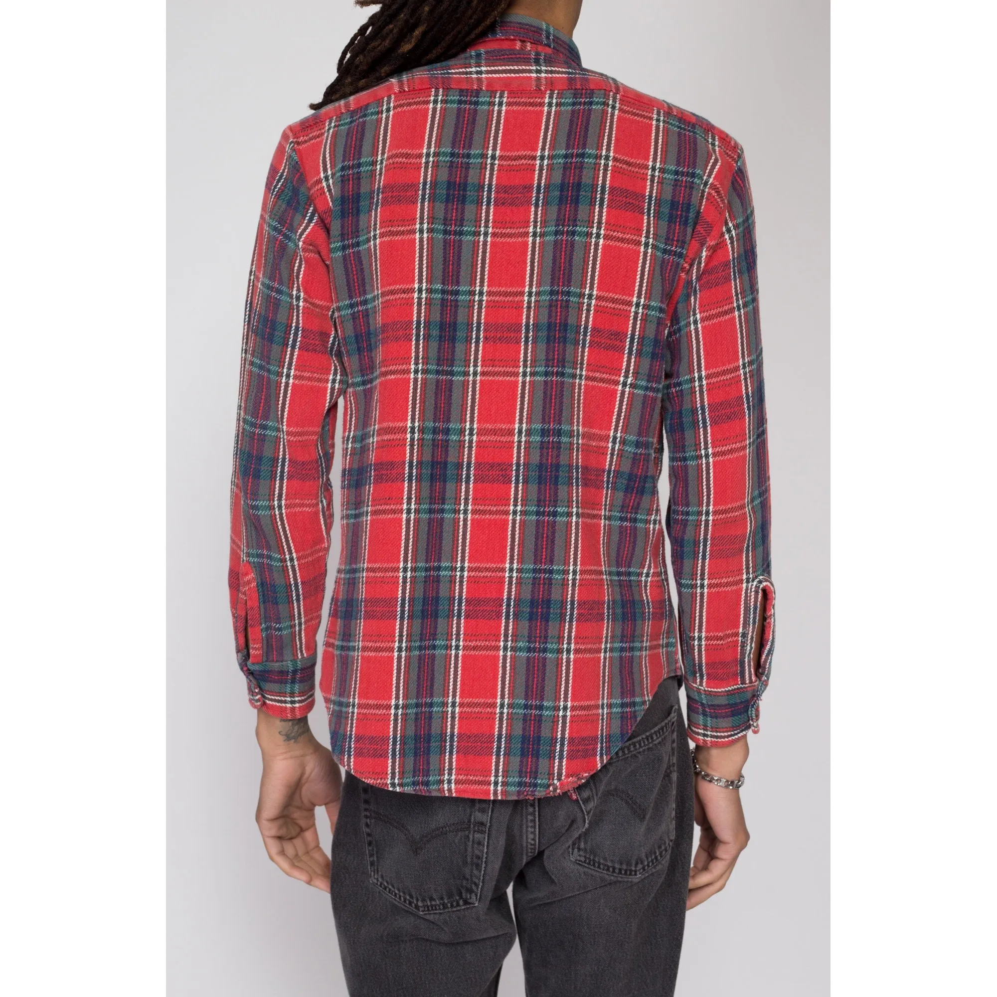 Medium 80s Kingsport Red Plaid Flannel Shirt l