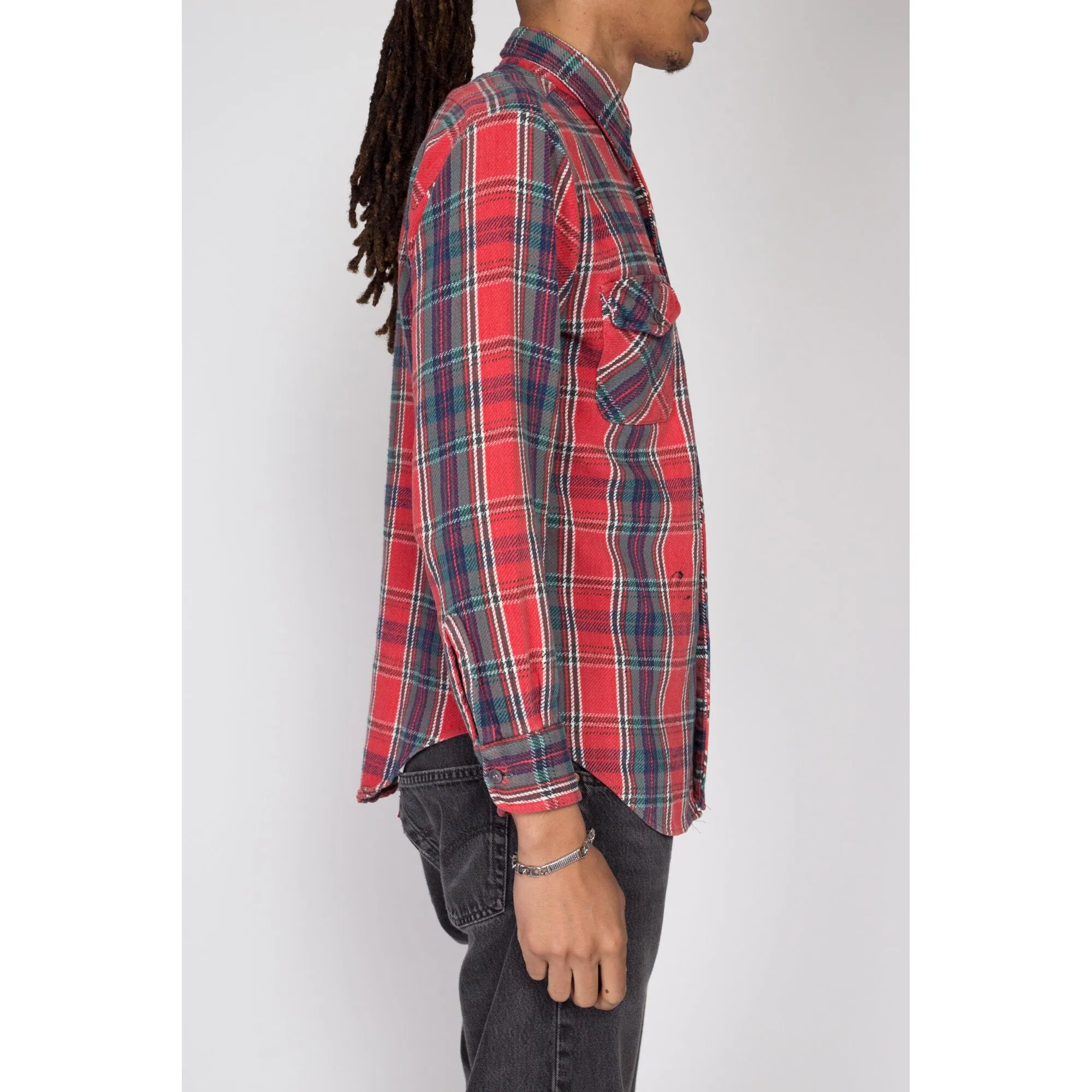 Medium 80s Kingsport Red Plaid Flannel Shirt l