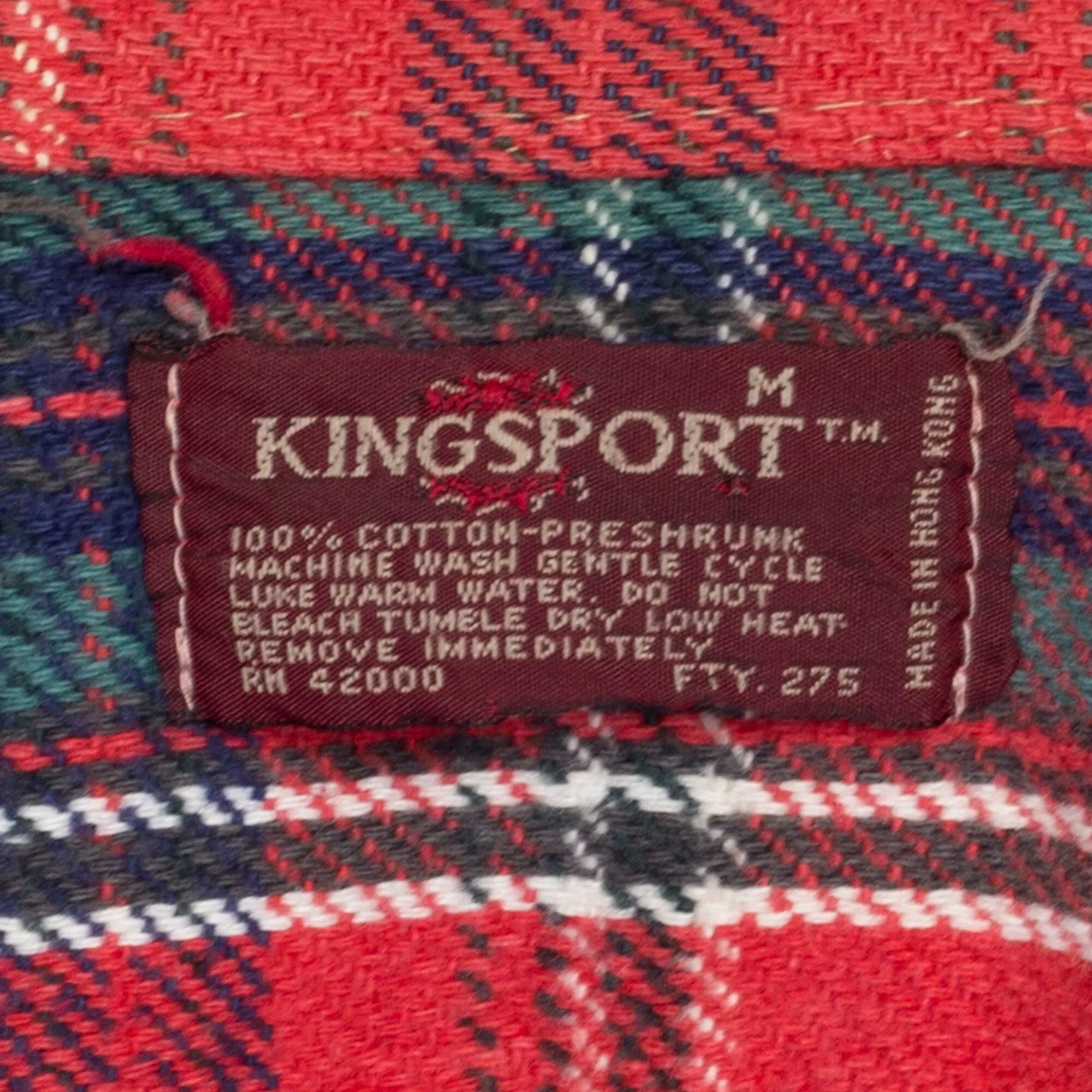 Medium 80s Kingsport Red Plaid Flannel Shirt l