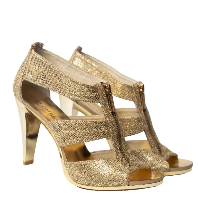 Michael Kors Berkley T Strap Zip Front Sandals