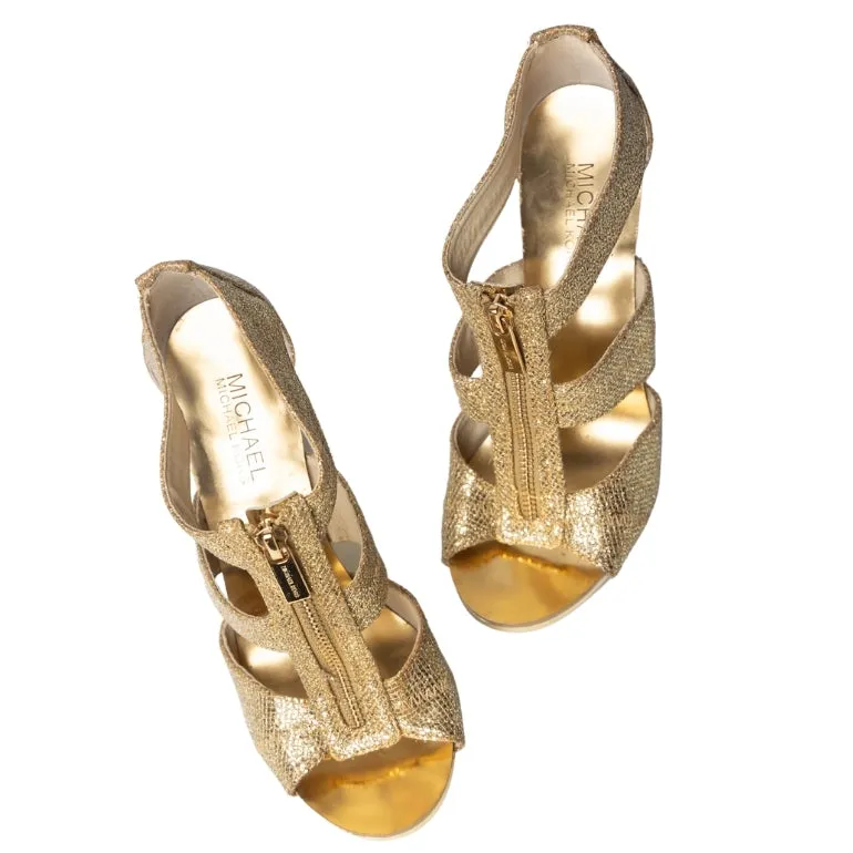 Michael Kors Berkley T Strap Zip Front Sandals