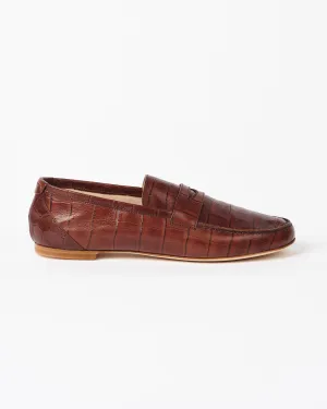 Penny Croc Loafer in Brown