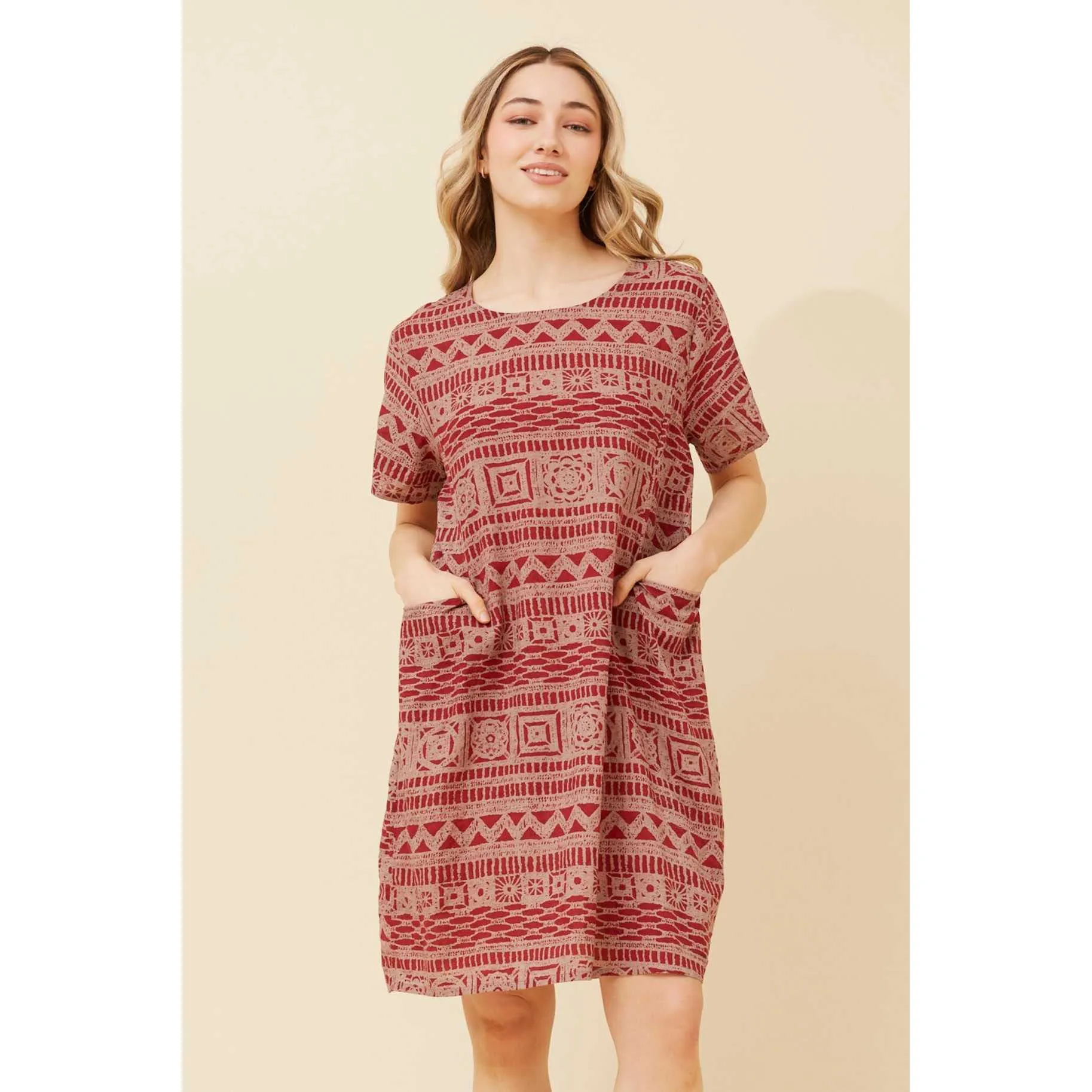 Printed Dress with Pockets