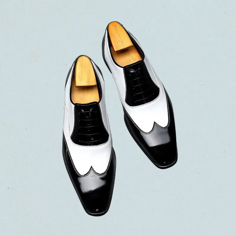 Quill & Noir Oxford Dress Shoes for Men – Black Leather Business Formal Shoes