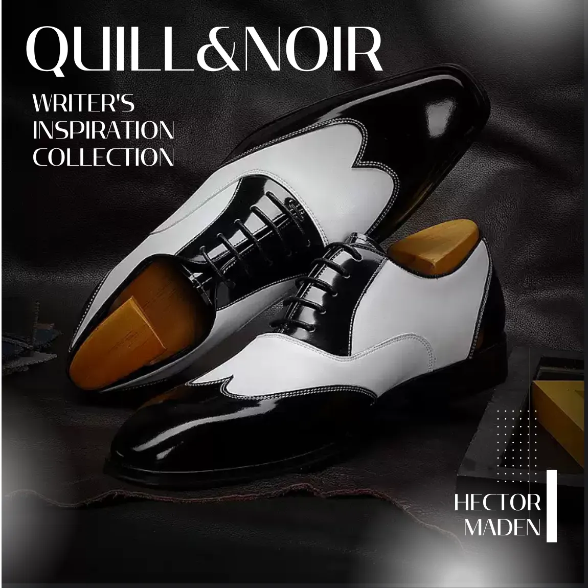 Quill & Noir Oxford Dress Shoes for Men – Black Leather Business Formal Shoes