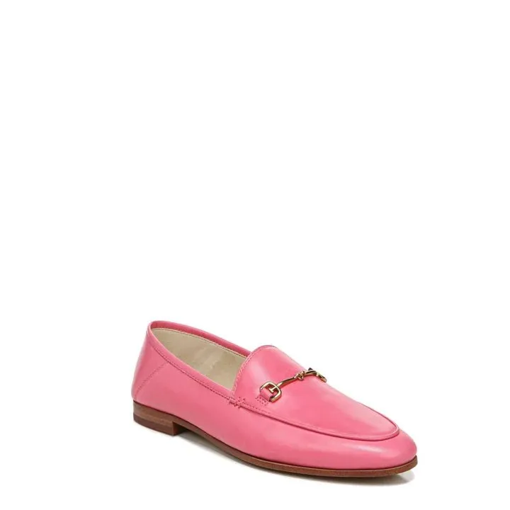 Sam Edelman Loraine Carmine Rose Almond Toe Slip On Stacked Heel Fashion Loafers