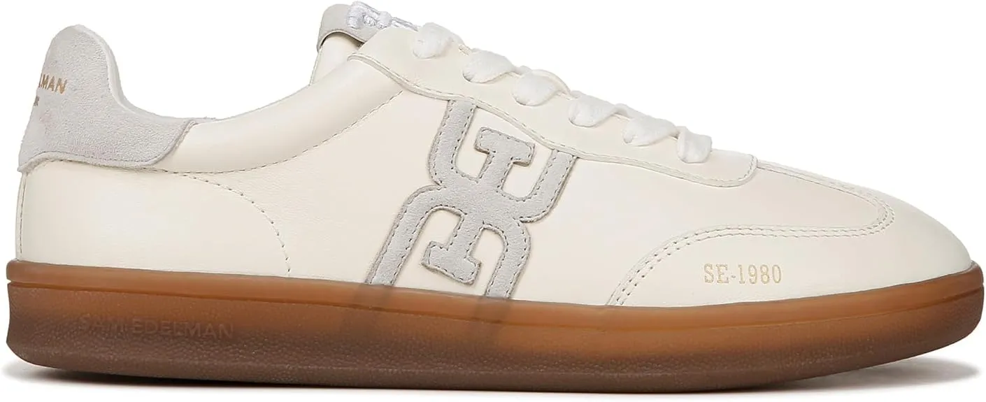 Sam Edelman Tenny Optic White Lace Up Rounded Toe Low Top Fashion Sneakers