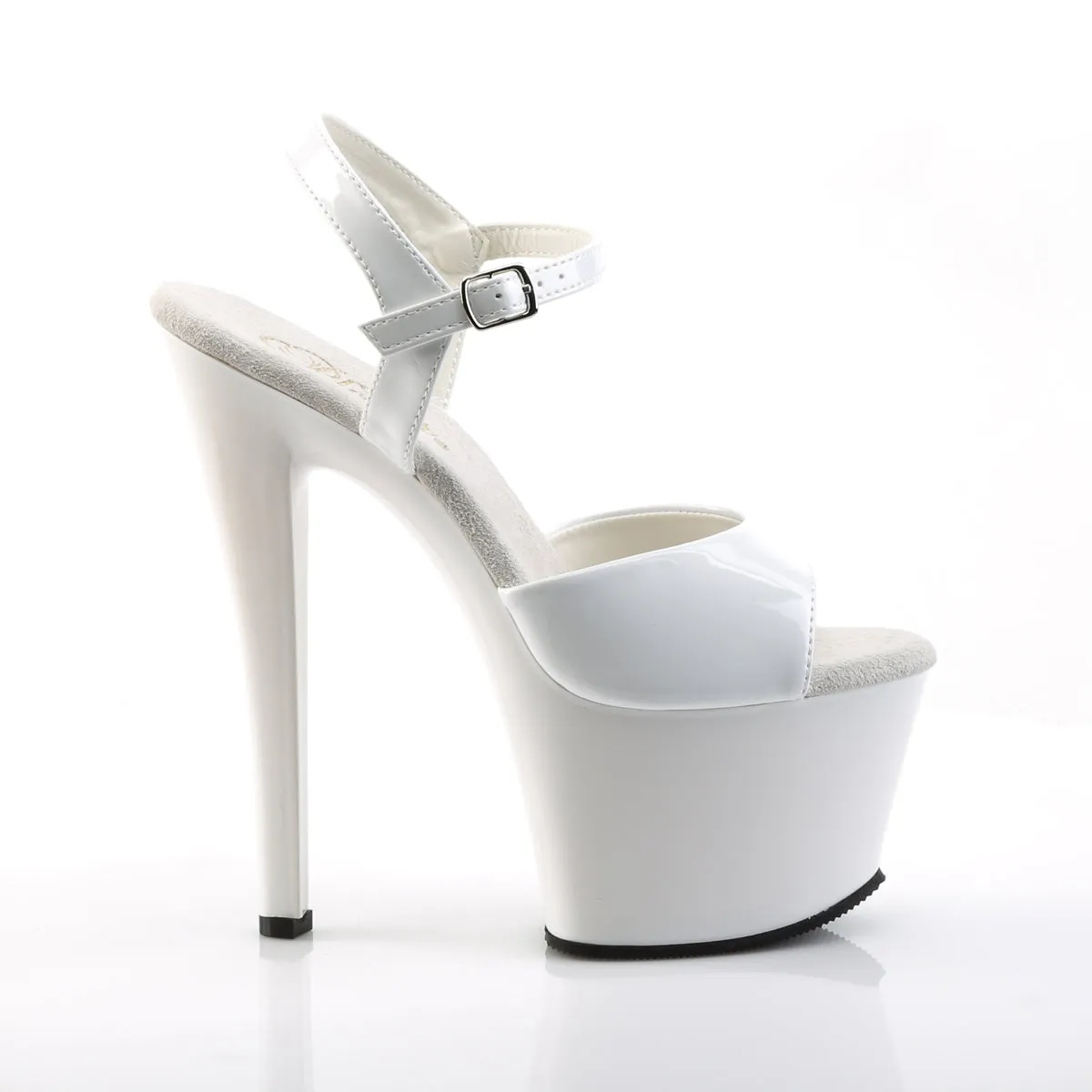 SKY-309 Pleasers 7" Heel White Patent Pole Dancer Platform Shoes
