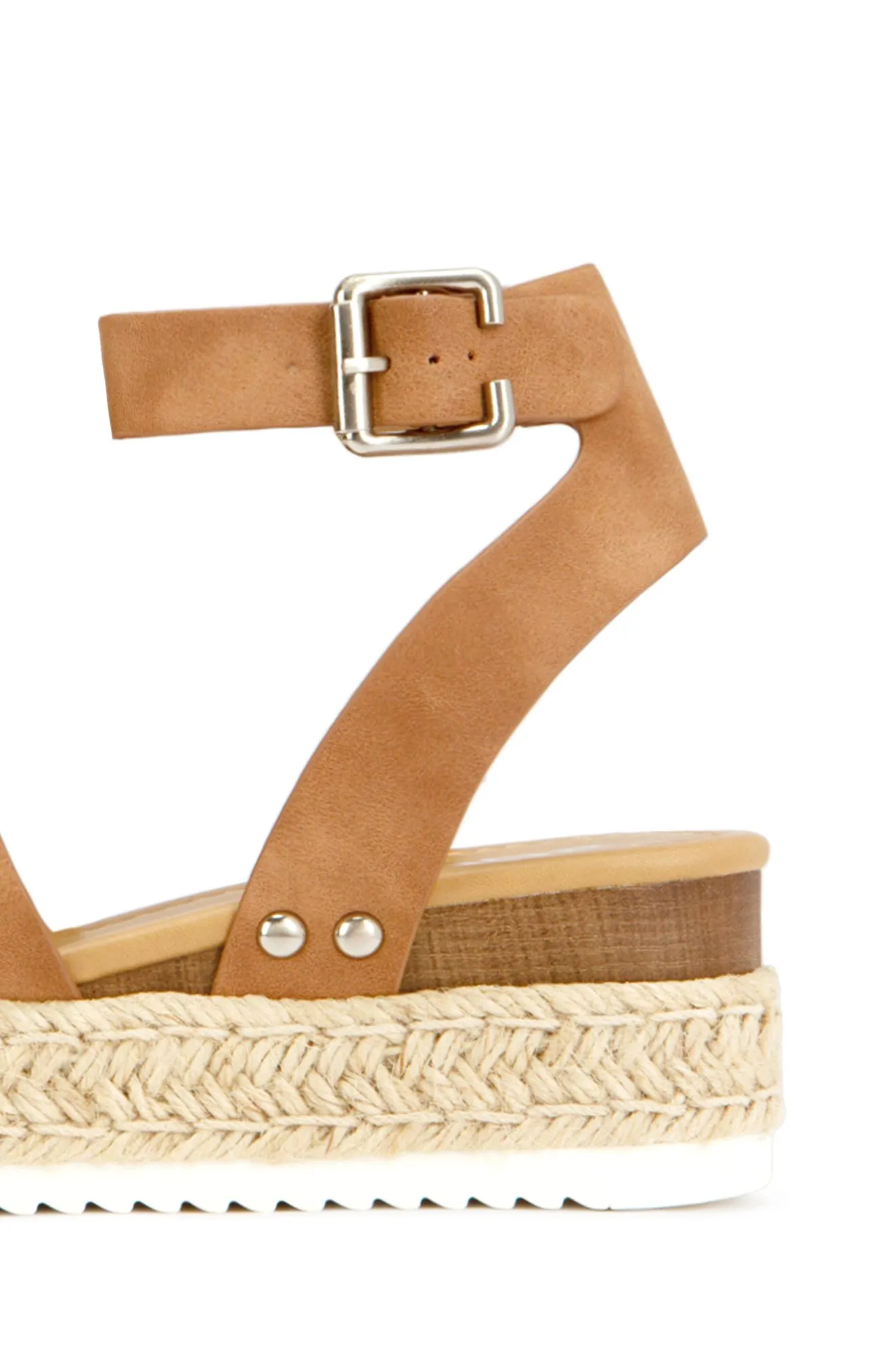 Soda Topic Espadrilles Flatform Wedge Sandals (9 M US, Tan Brown Rich Nubuck)