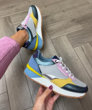Teddy Smith (SS25) Chunky Trainer With Metallic Inserts 120141 - Jeans (TS8)