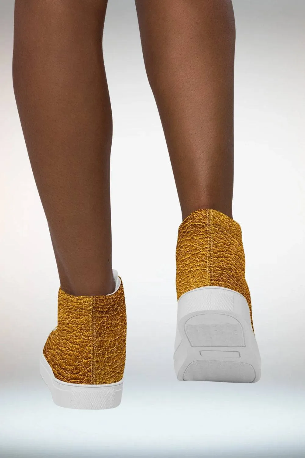 TGC Boutique Gold High Top Canvas Shoes