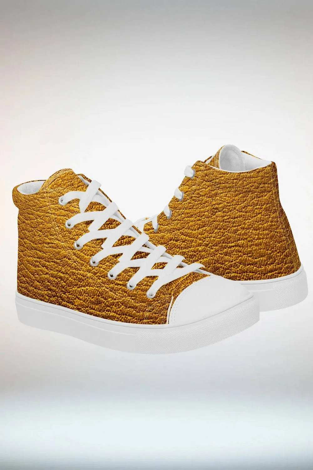 TGC Boutique Gold High Top Canvas Shoes