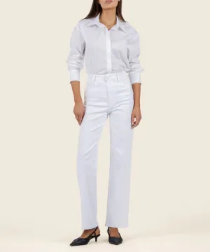 Timeless High-Rise White Straight-Leg Jeans