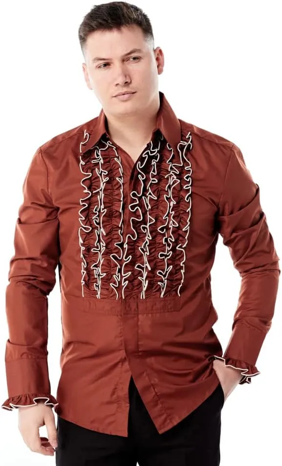 Tuxedo Shirt Ruffle Front Halloween Stag Party Wedding Formal Dress