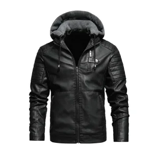 West Louis Biker Fleece Thicken Motorcycle Leather Jacket