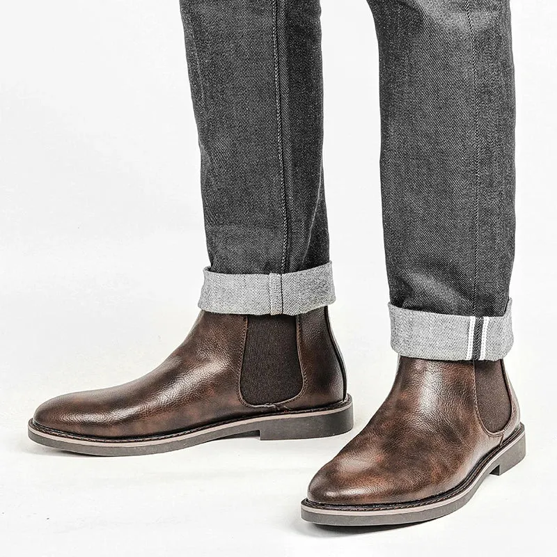 West Louis Brand Designer Comfortable Leather Chelsea Boots