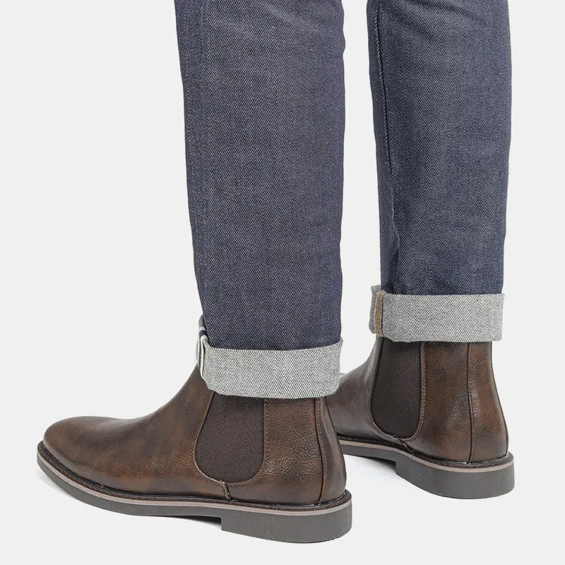 West Louis Brand Designer Comfortable Leather Chelsea Boots
